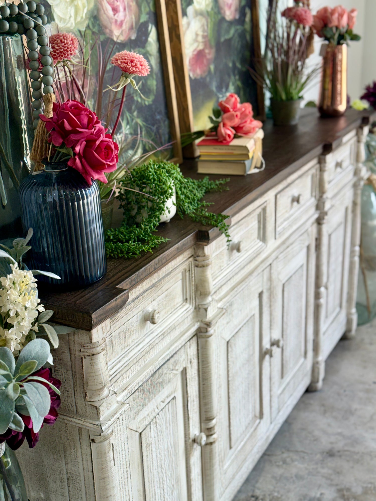 Novah 4-Door Console-Toasted Wheat/Honeywood