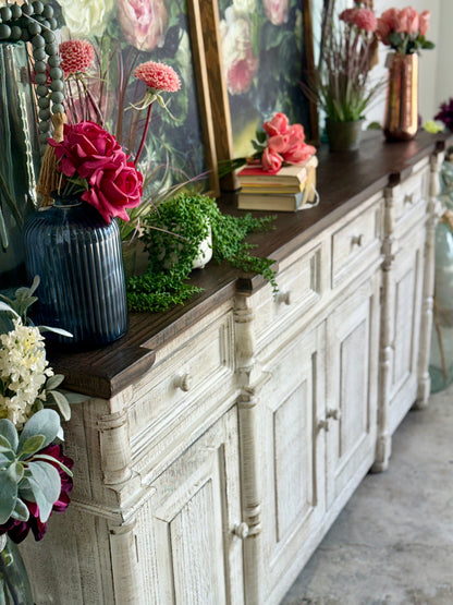 Novah 4-Door Console-Toasted Wheat/Honeywood