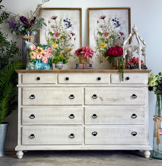 Delaney Dresser-White Wheat/Sandstone