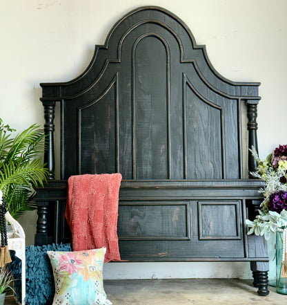 Madison Queen Bed-Handrubbed Black