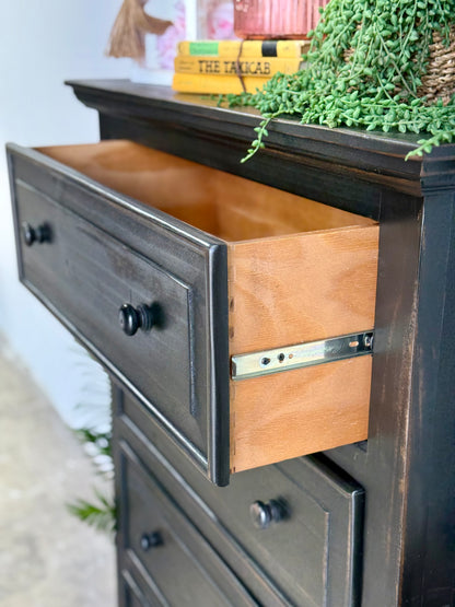 Charlotte Chest of Drawers-Handrubbed Black