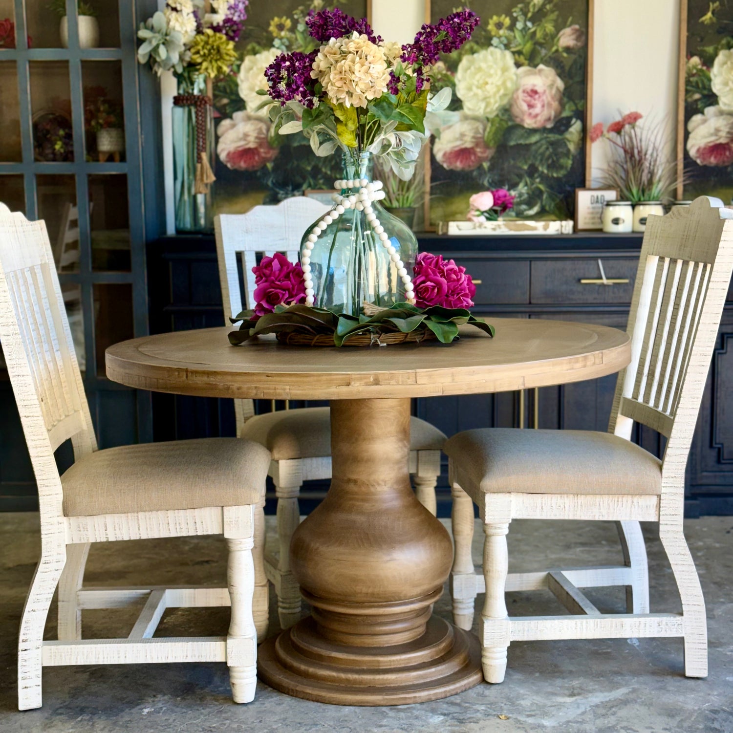 Clara 47" Round Dining Table-Cappuccino