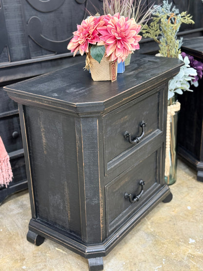 Harper Nightstand- Handrubbed Black