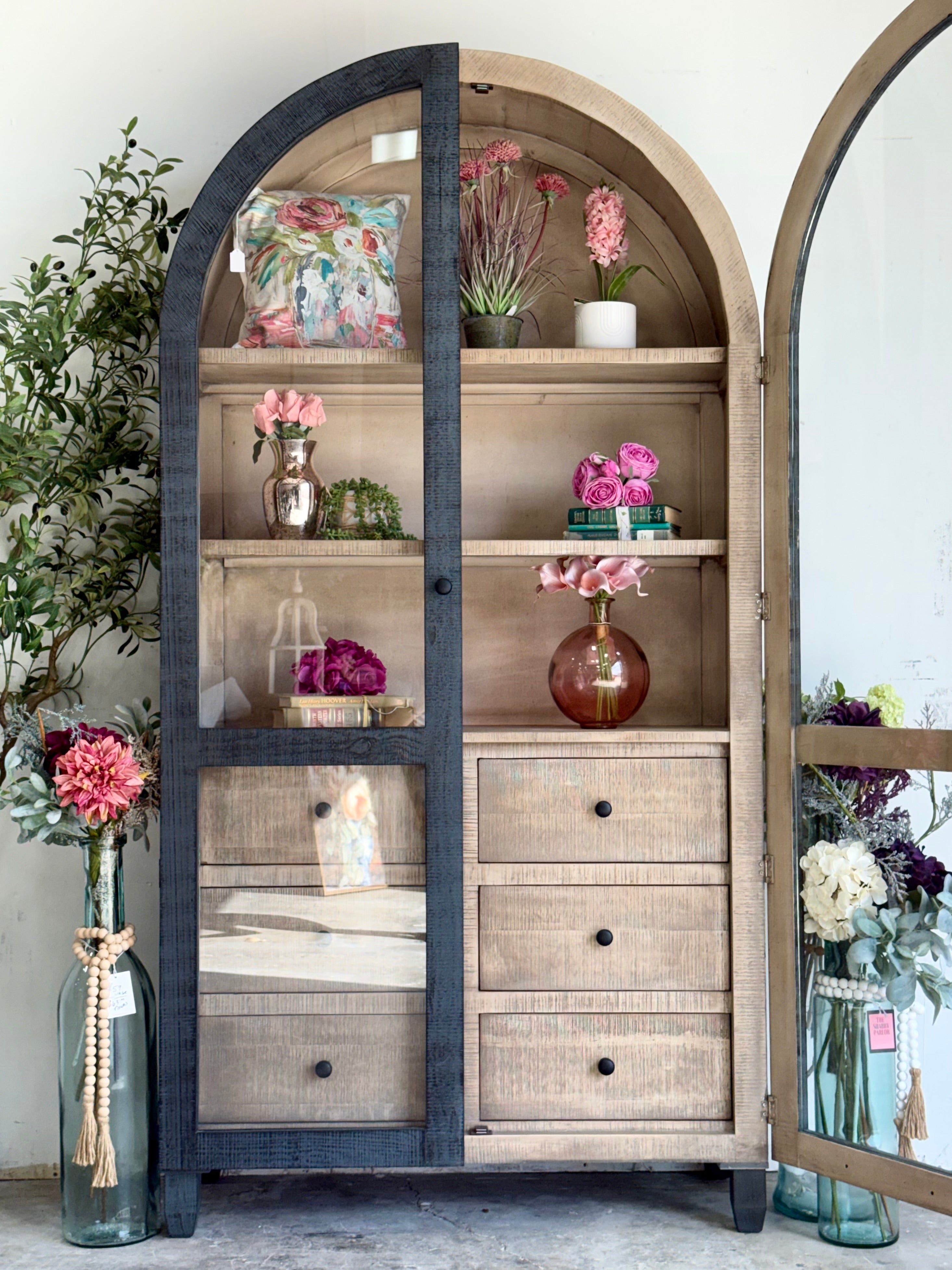 Melody Domed Vitrine- Blue Dusk/Cappuccino