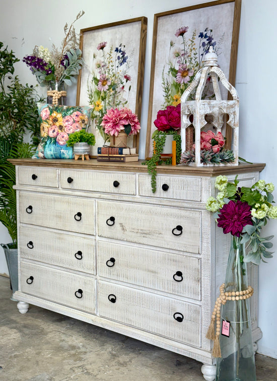 Delaney Dresser-White Wheat/Sandstone