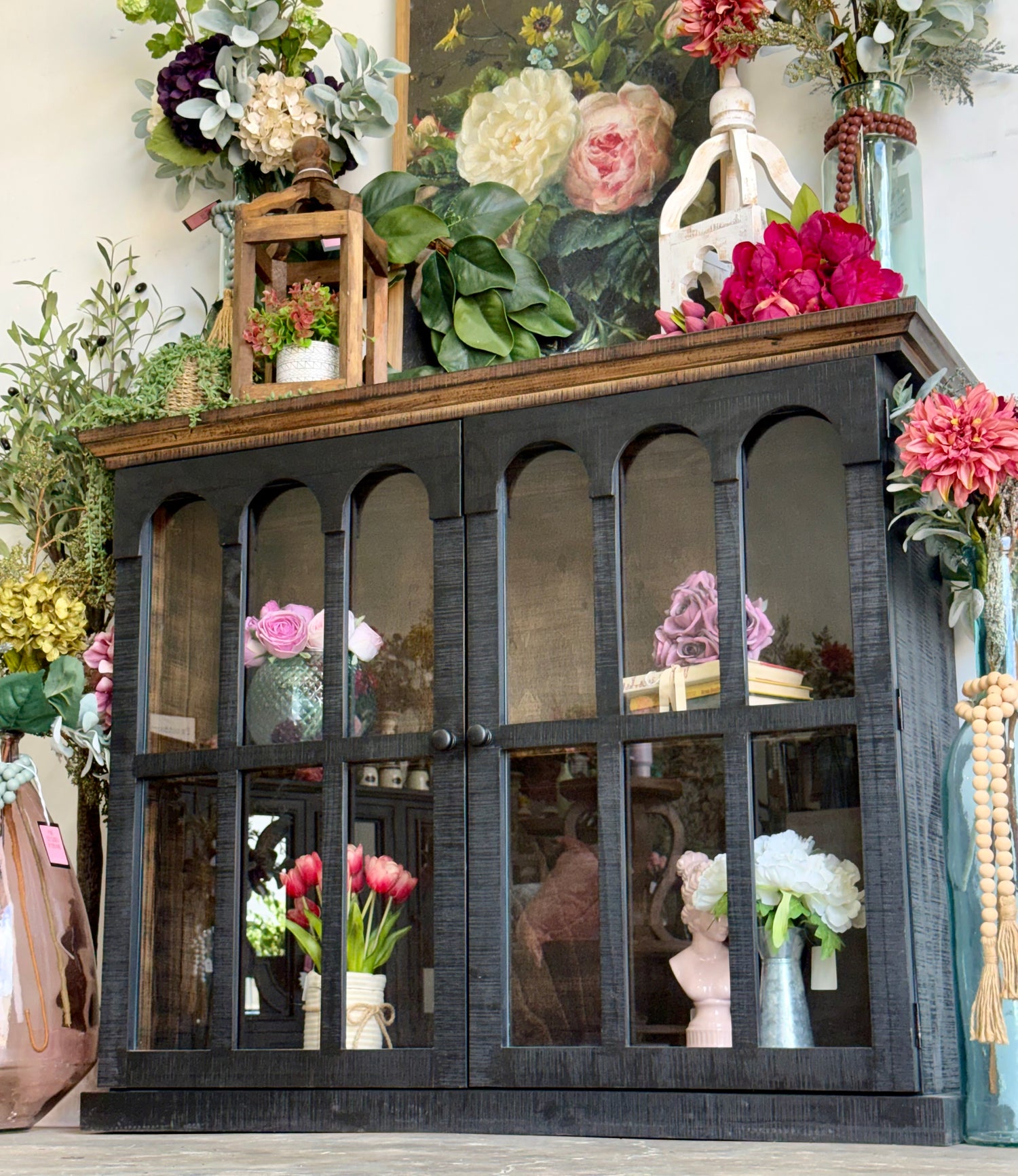 Gia 2 Door Console-Black/Honeywood