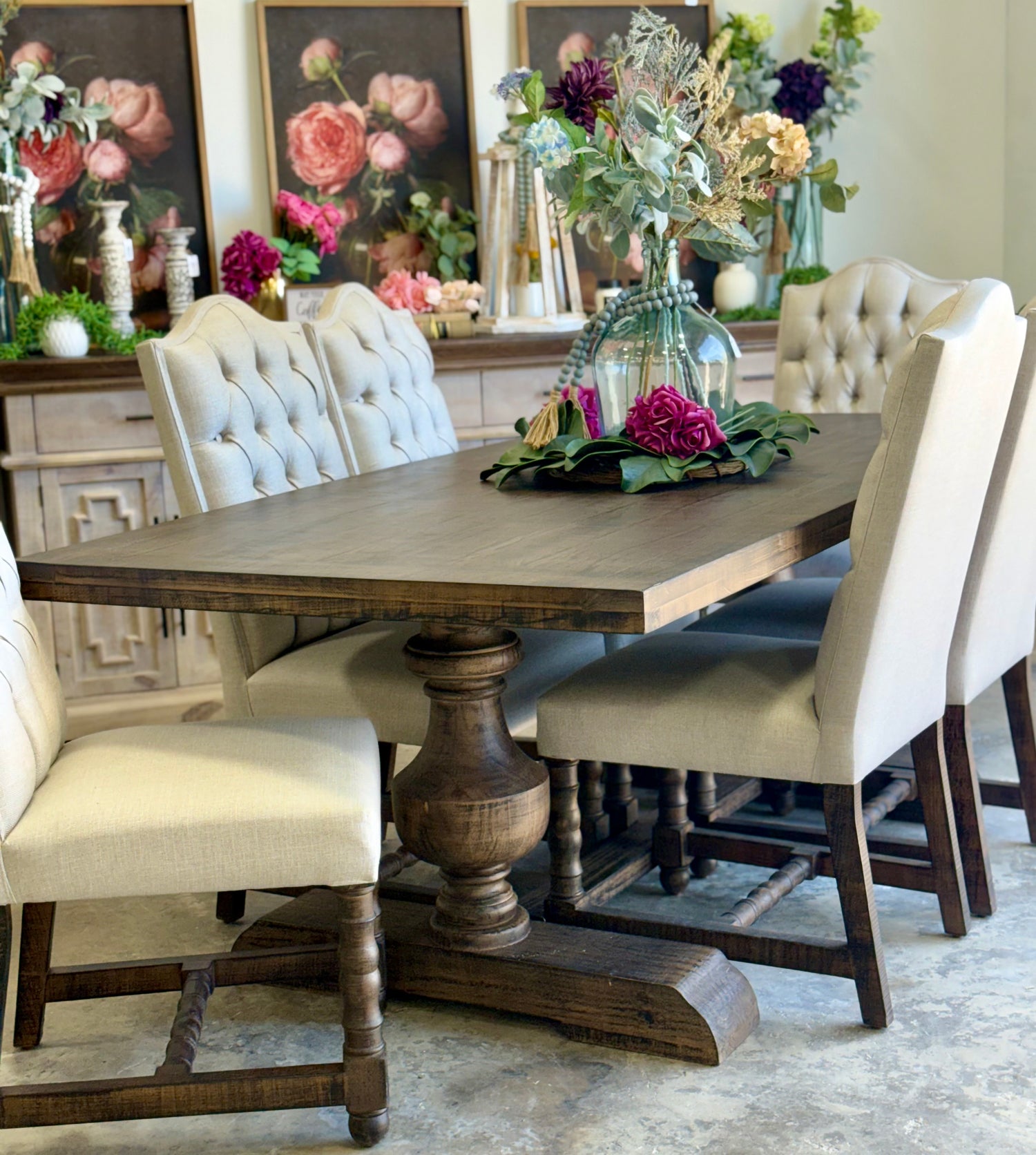 Hannah 7 Foot Dining Table Set With Chairs-Honeywood™