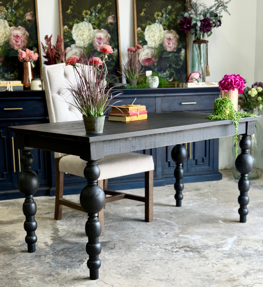 Sophie Desk-Handrubbed Black