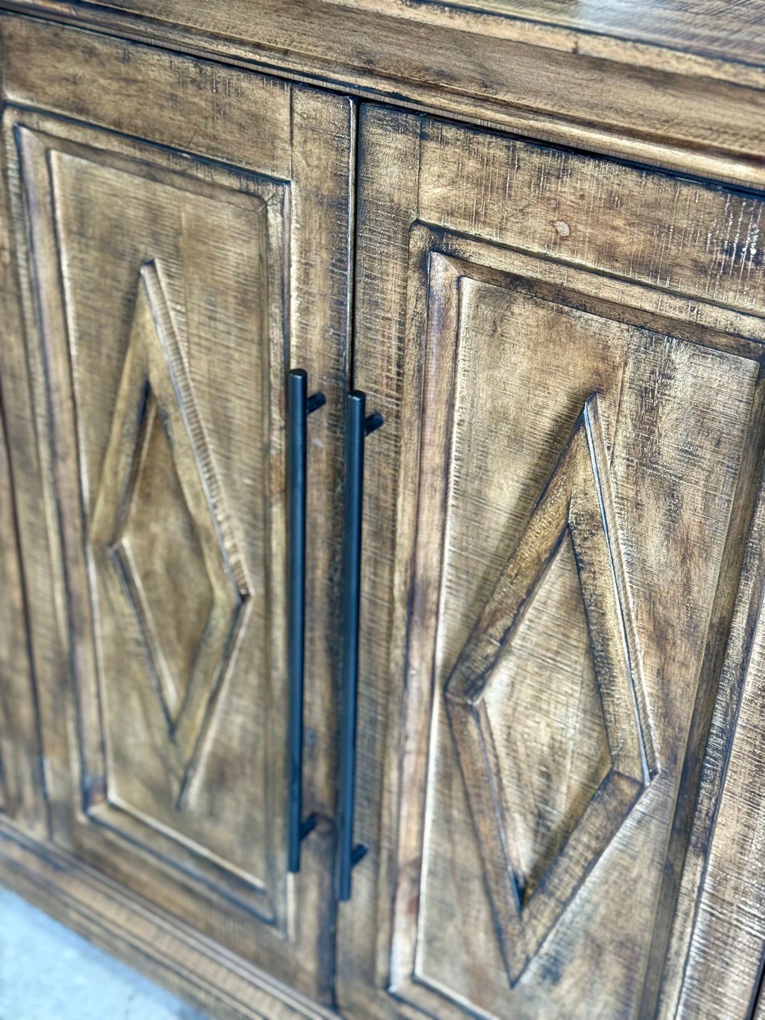 Chloe 6 Door Console-Pecan