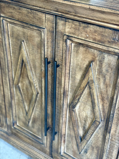 Chloe 6 Door Console-Pecan