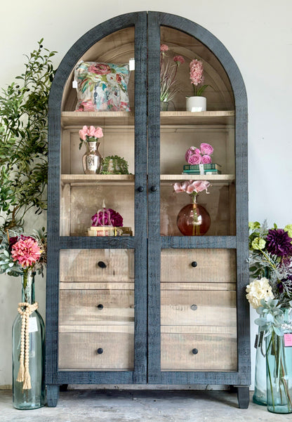 Melody Domed Vitrine- Blue Dusk/Cappuccino