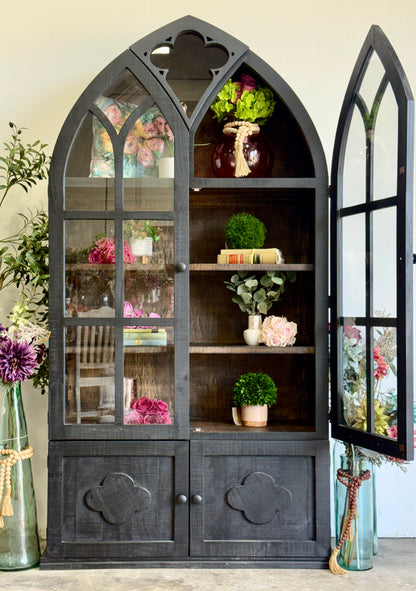 Cathedral Dome Vitrine-Black/Honeywood™