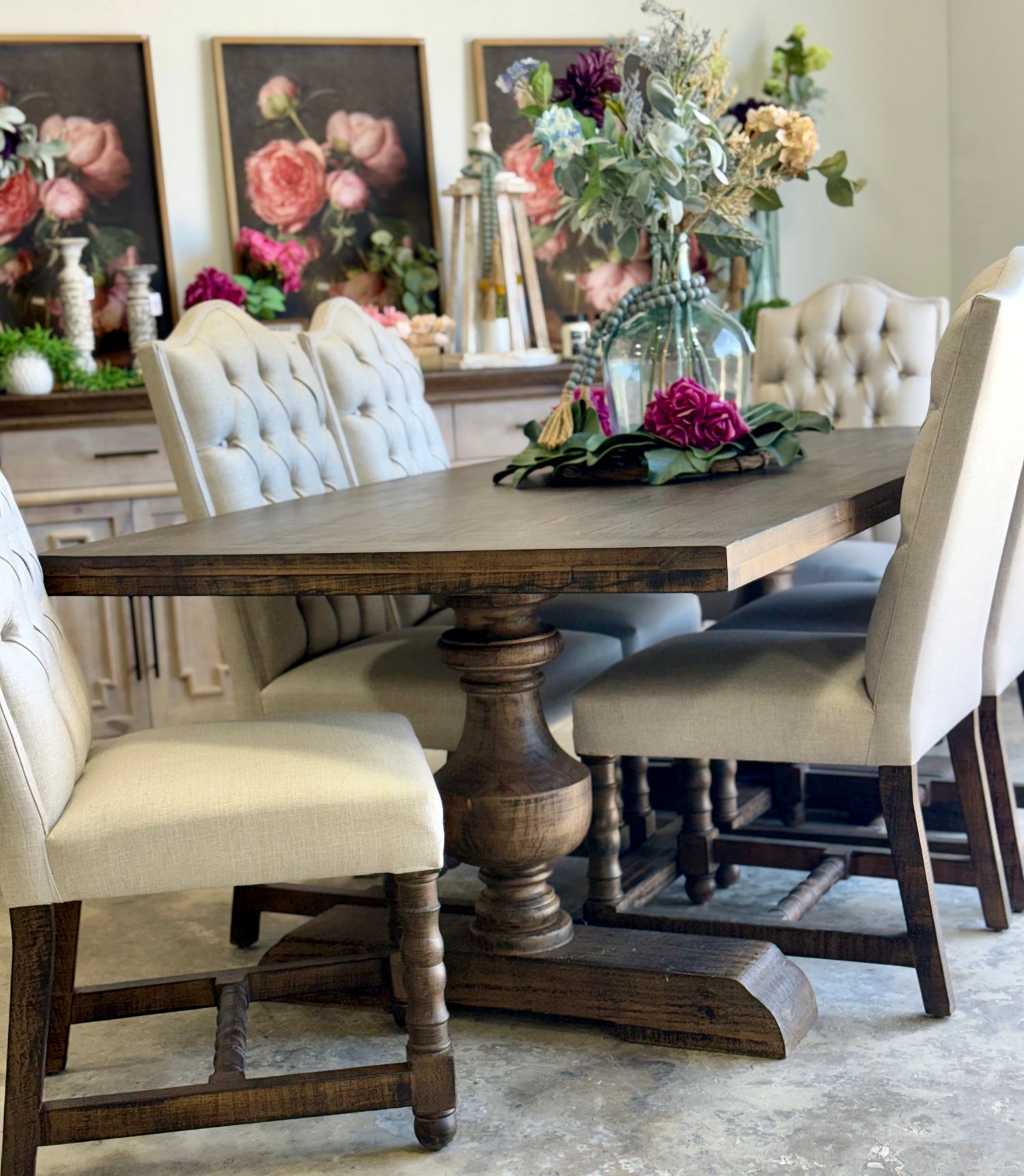 Hannah 7 Foot Dining Table Set With Chairs-Honeywood™