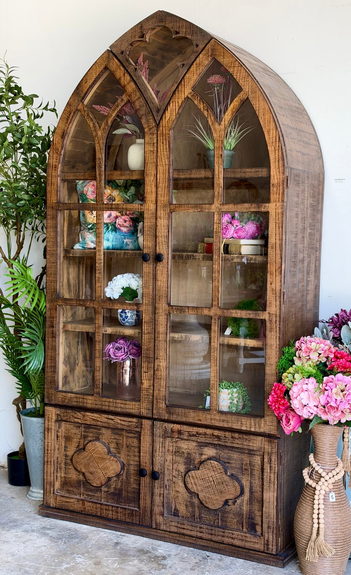 Cathedral Dome Vitrine-Honeywood