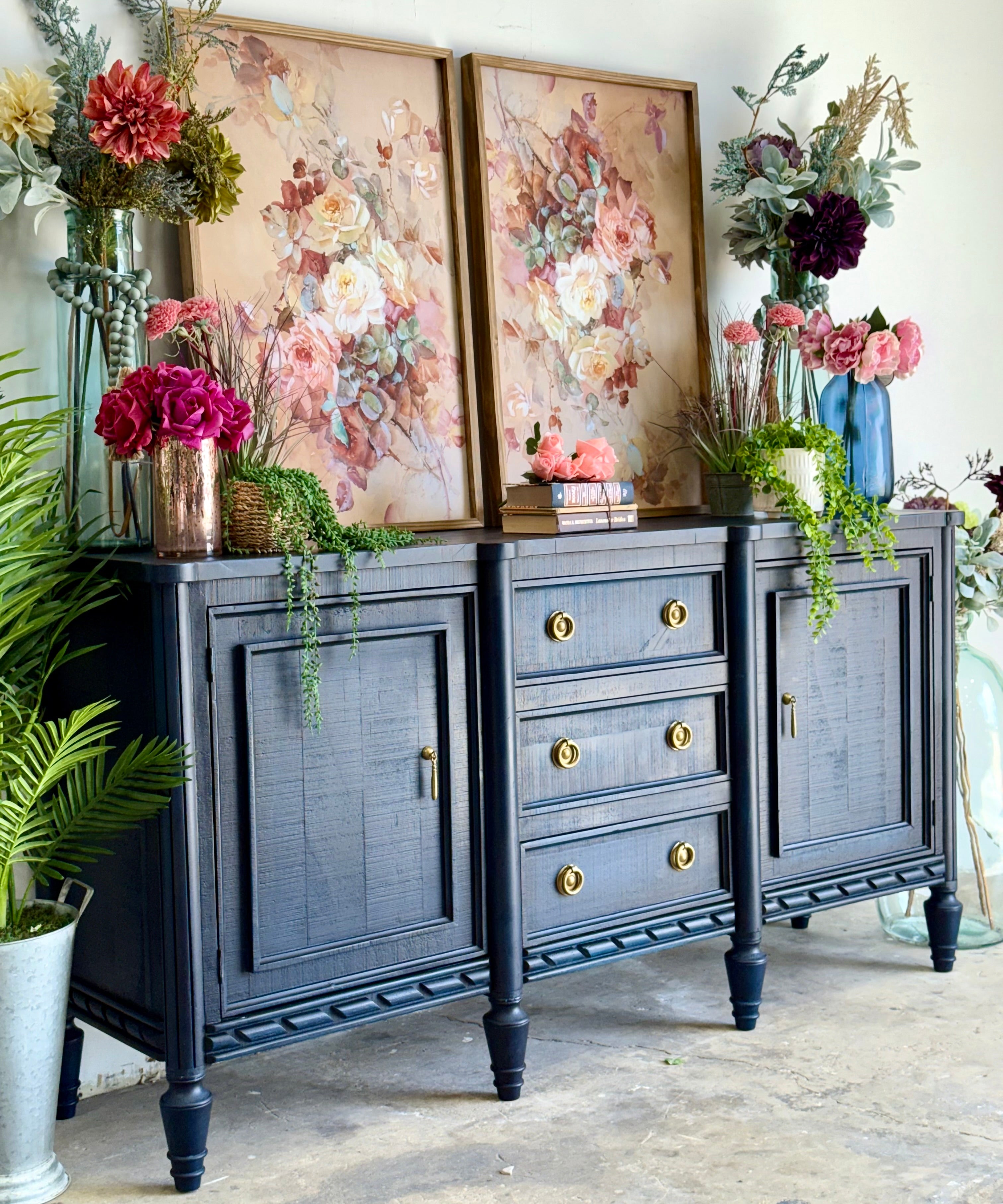 Juliette Console-Deep Blue/Gold