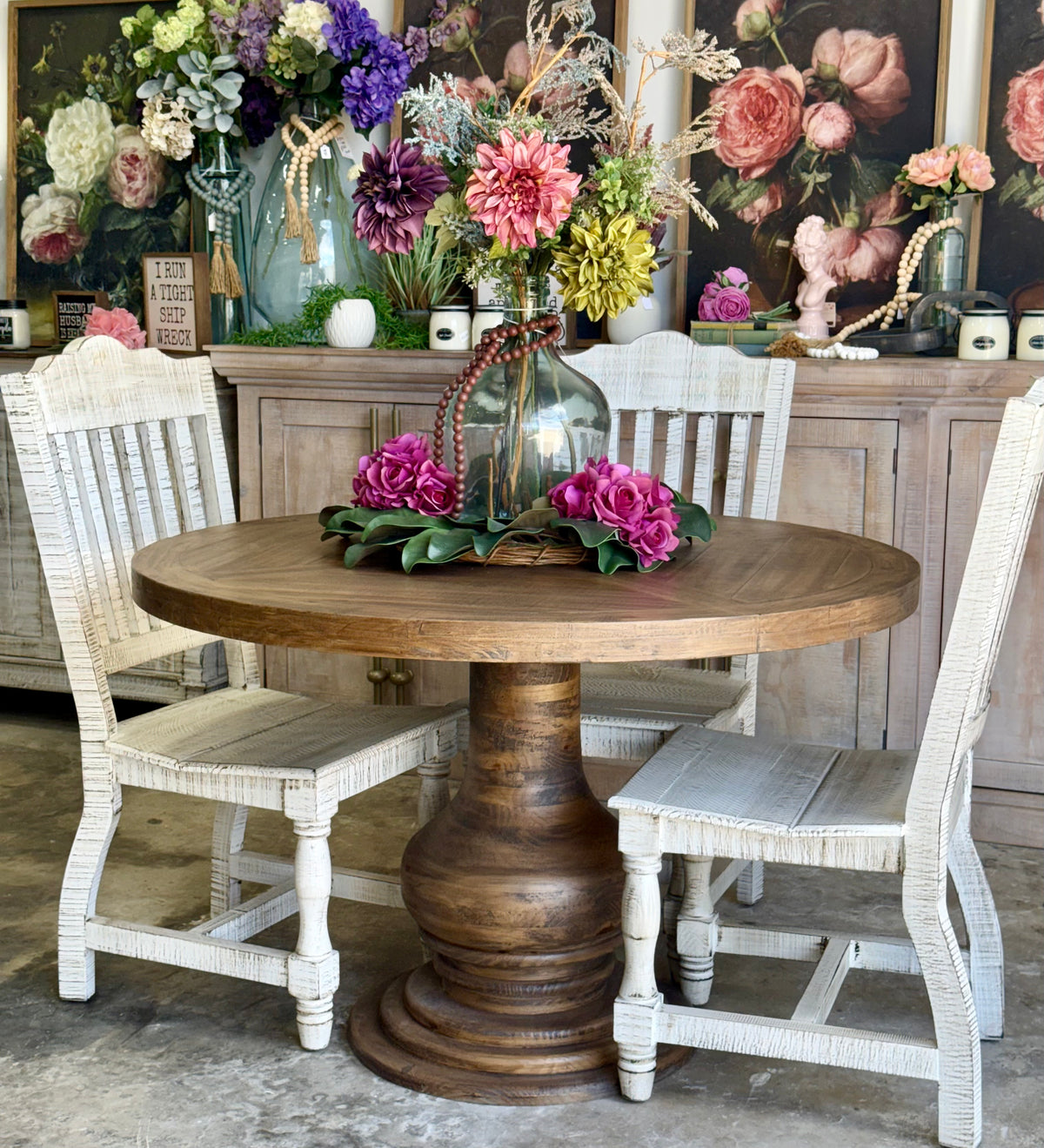 Clara 47" Round Dining Table-Timber