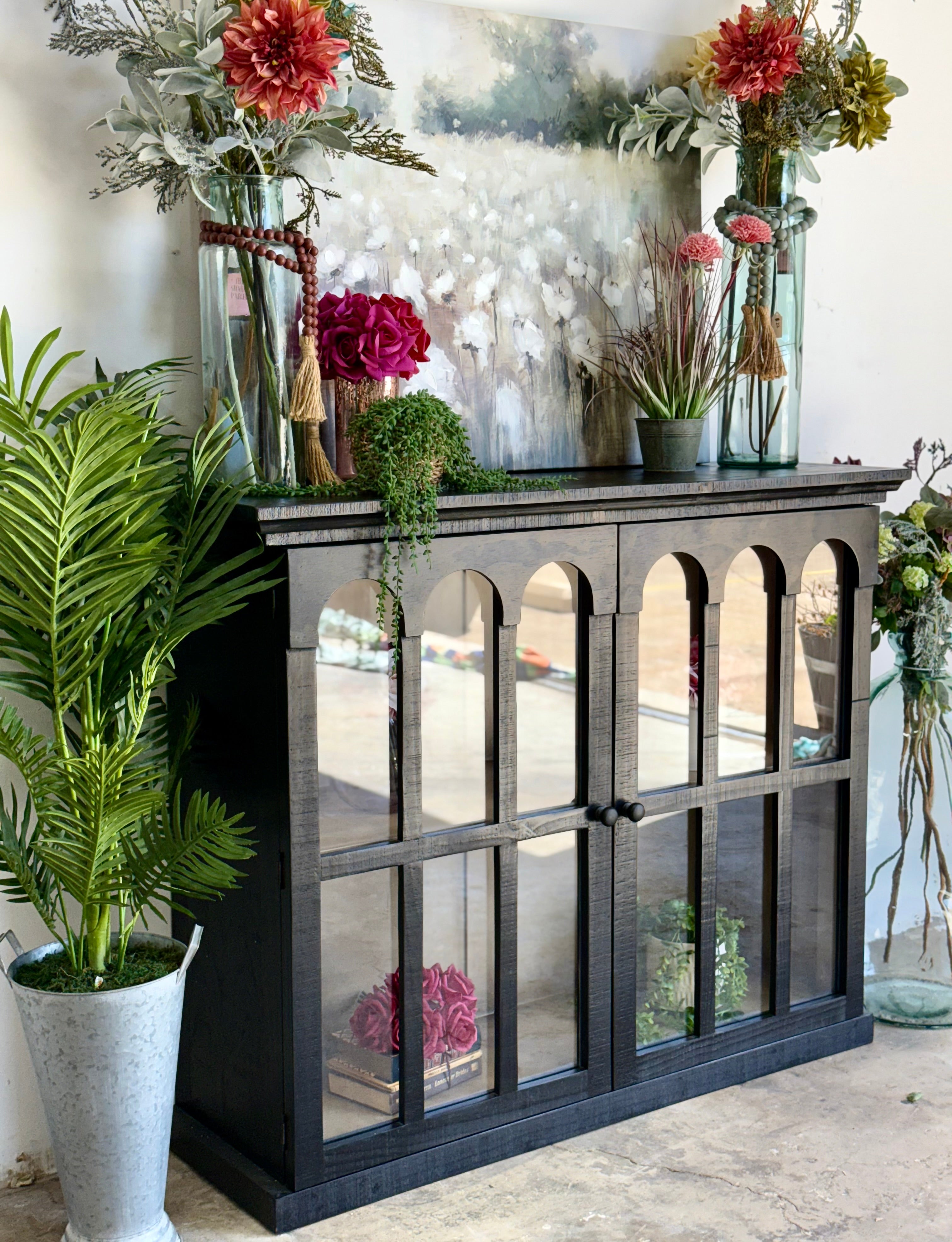 Gia 2 Door Console-Black/Dove
