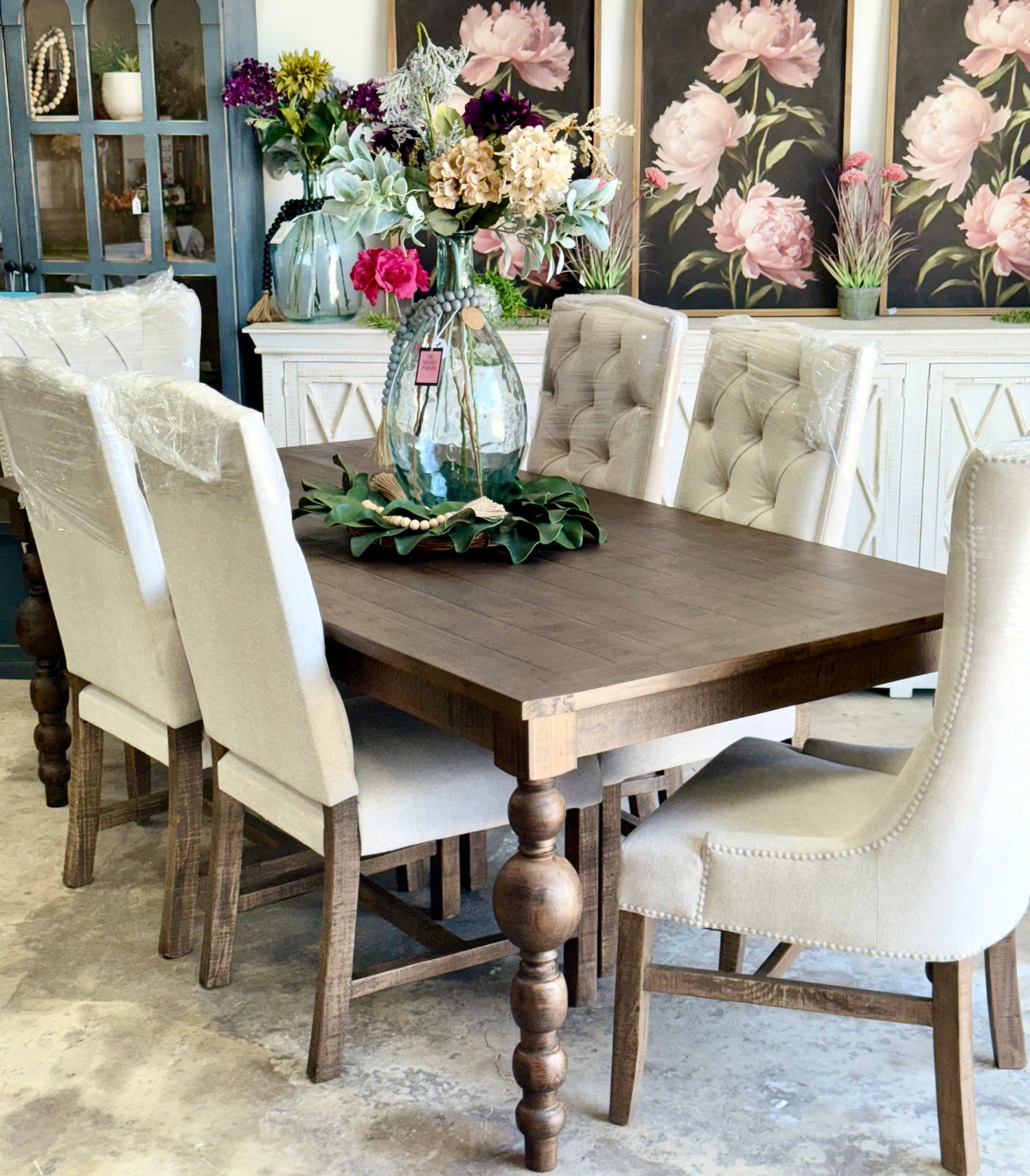 Sophie 7 Foot Honeywood™ Dining Table Set With Chairs