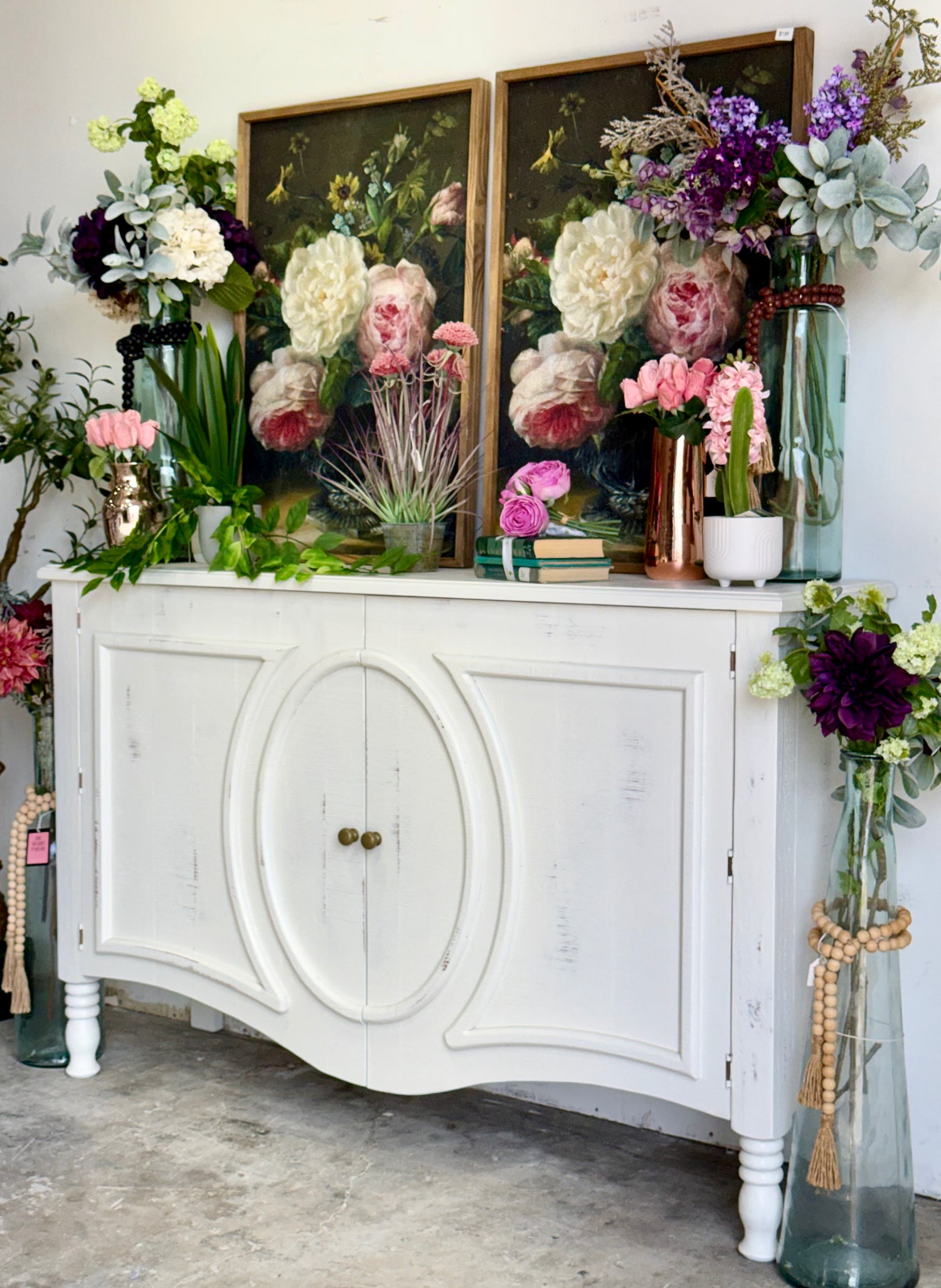 Natty Console- Frosted Linen