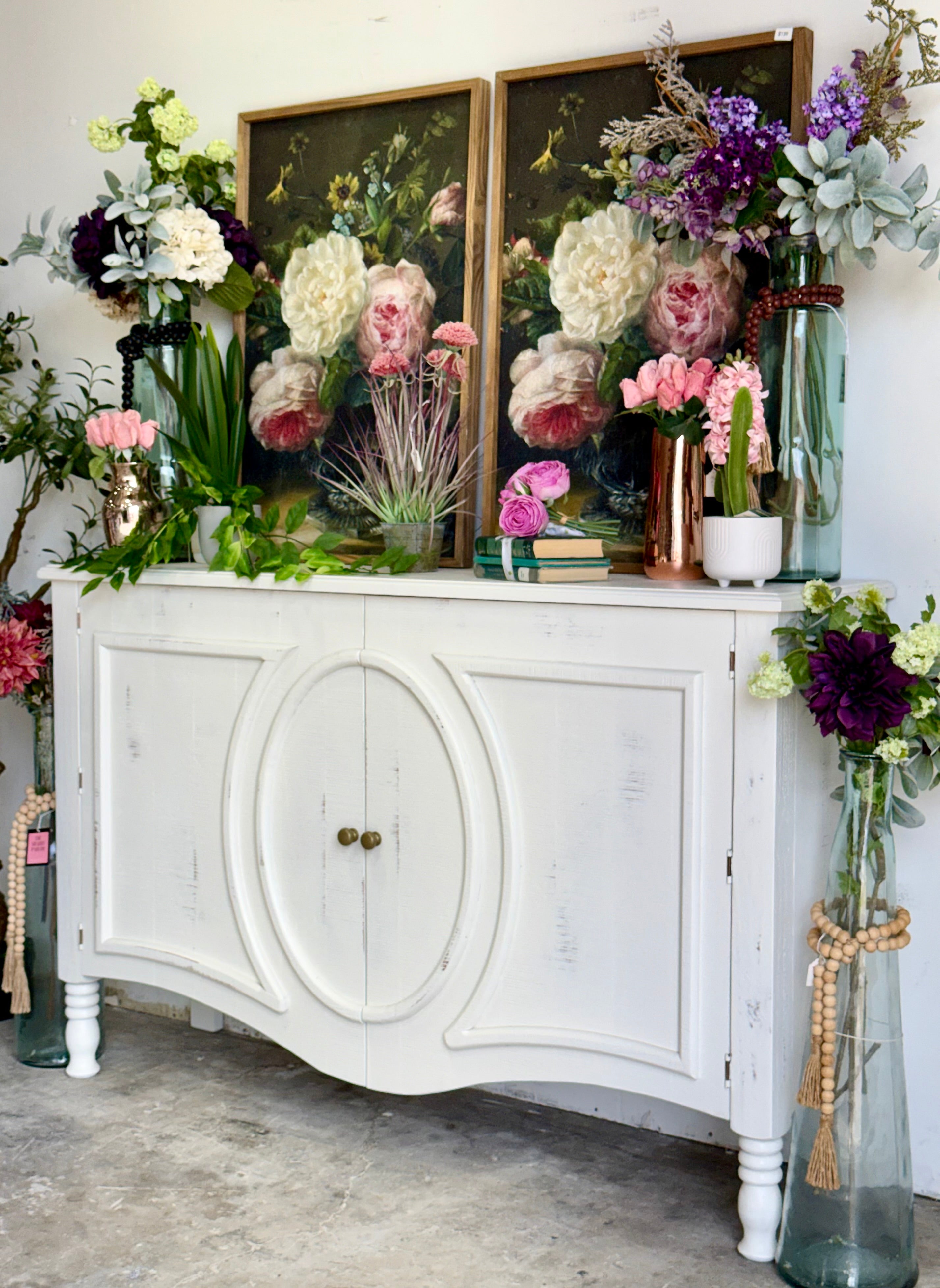 Natty Console- Frosted Linen