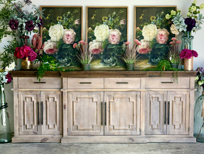 Reese 99" 6 Door Console-Soft Drift/Honeywood™