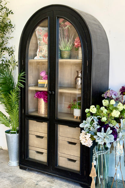 Avery Domed Vitrine-Black/Dove