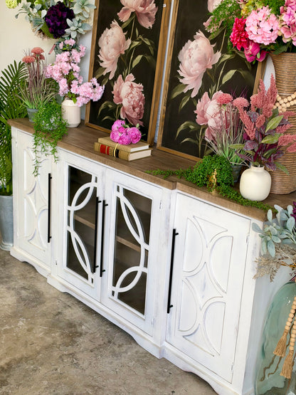 Circle Door Console-Frosted Linen/Sandstone