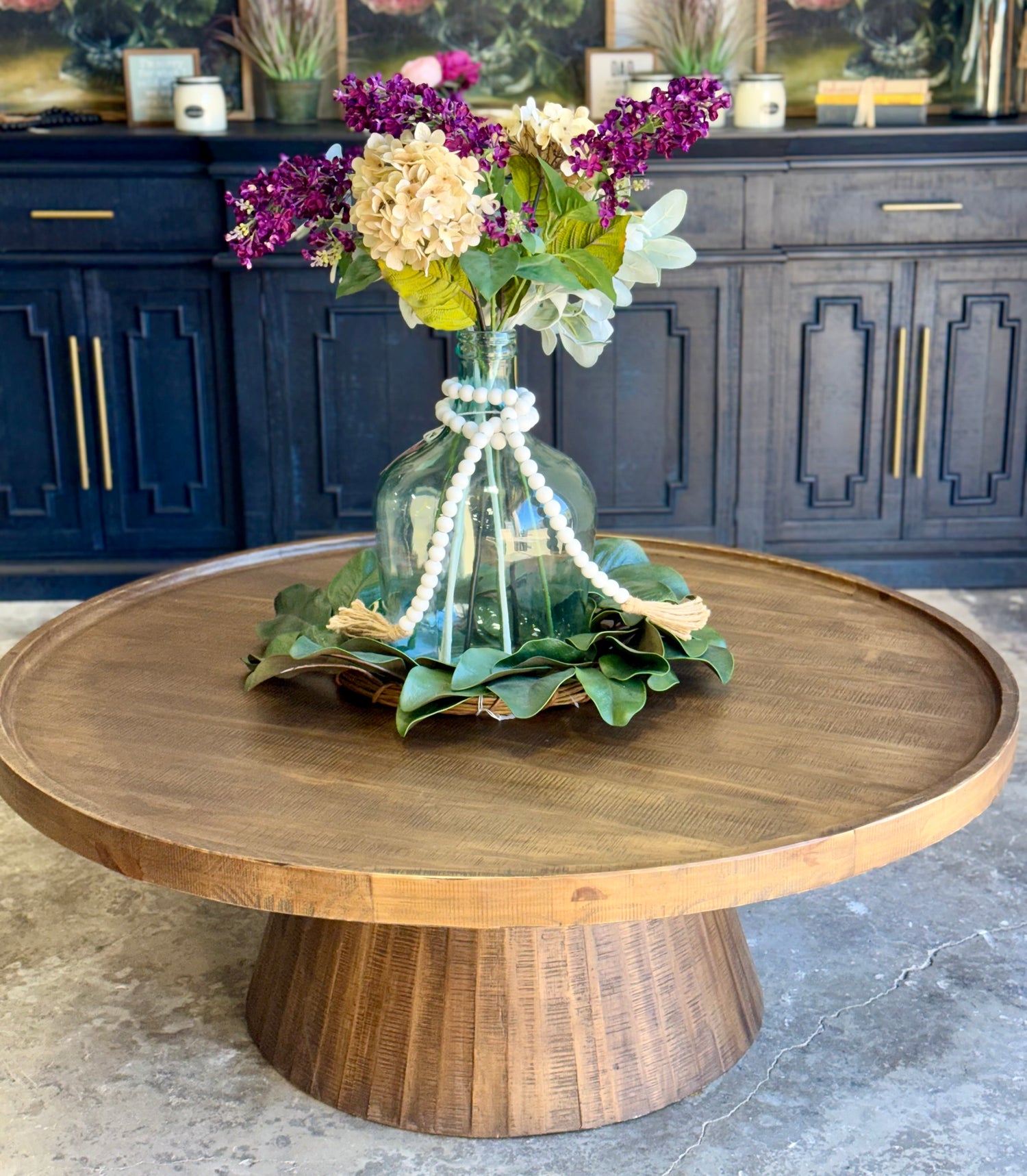 Kennedy 48" Round Coffee Table-Timber