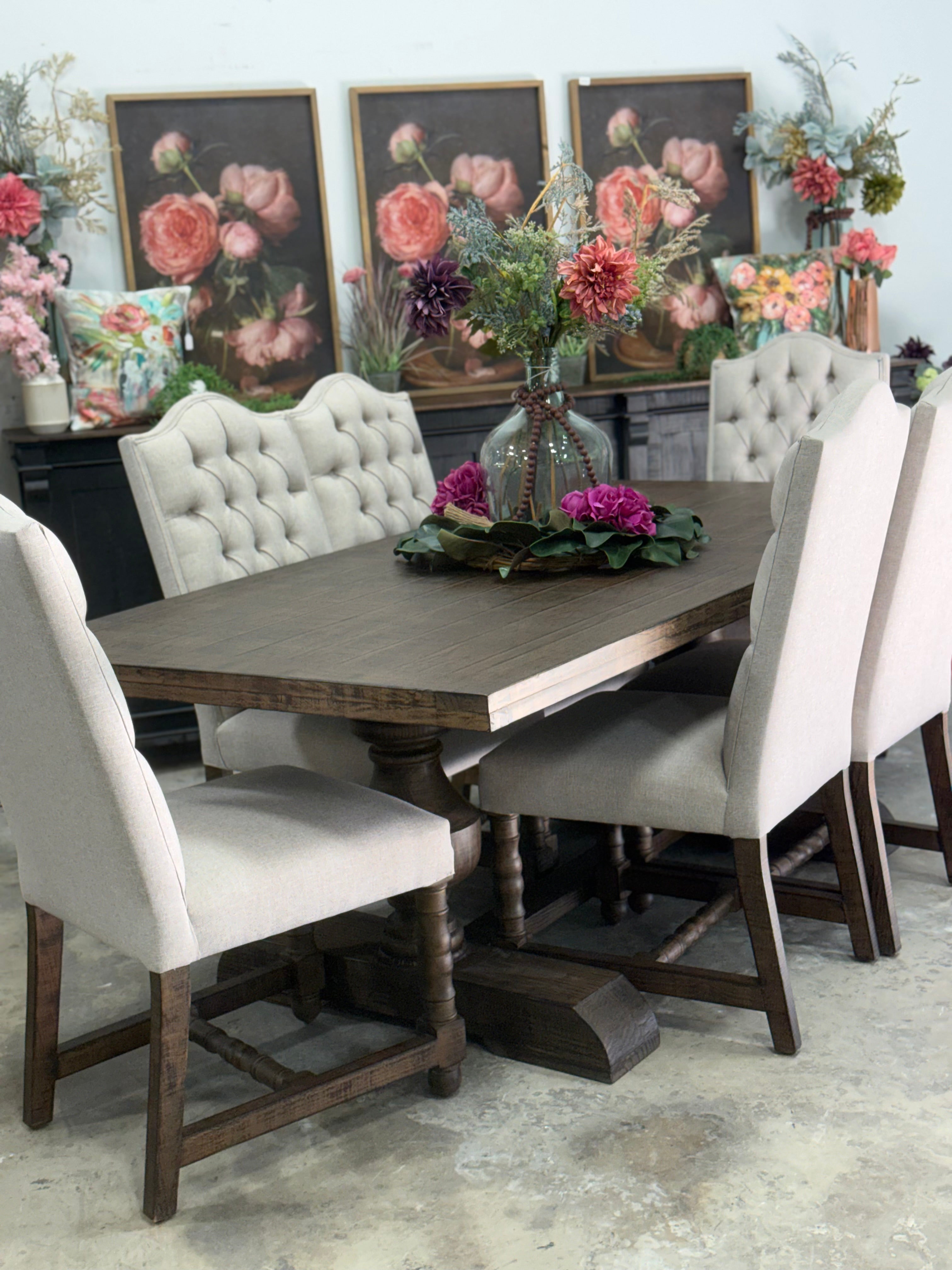 Hannah 7 Foot Dining Table Set With Chairs-Honeywood™