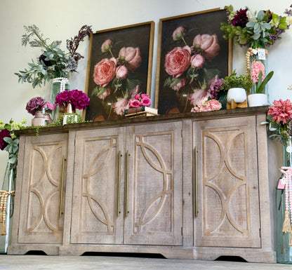 Circle Door Console-Soft Drift/Honeywood™