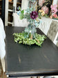 Adeline 7 Foot Dining Table Set With 6 Chairs-Handrubbed Black