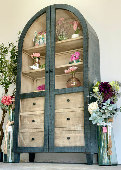 Melody Domed Vitrine- Blue Dusk/Cappuccino