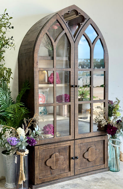 Cathedral Dome Vitrine-Honeywood/Dove