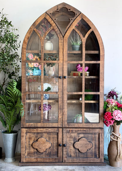 Cathedral Dome Vitrine-Honeywood