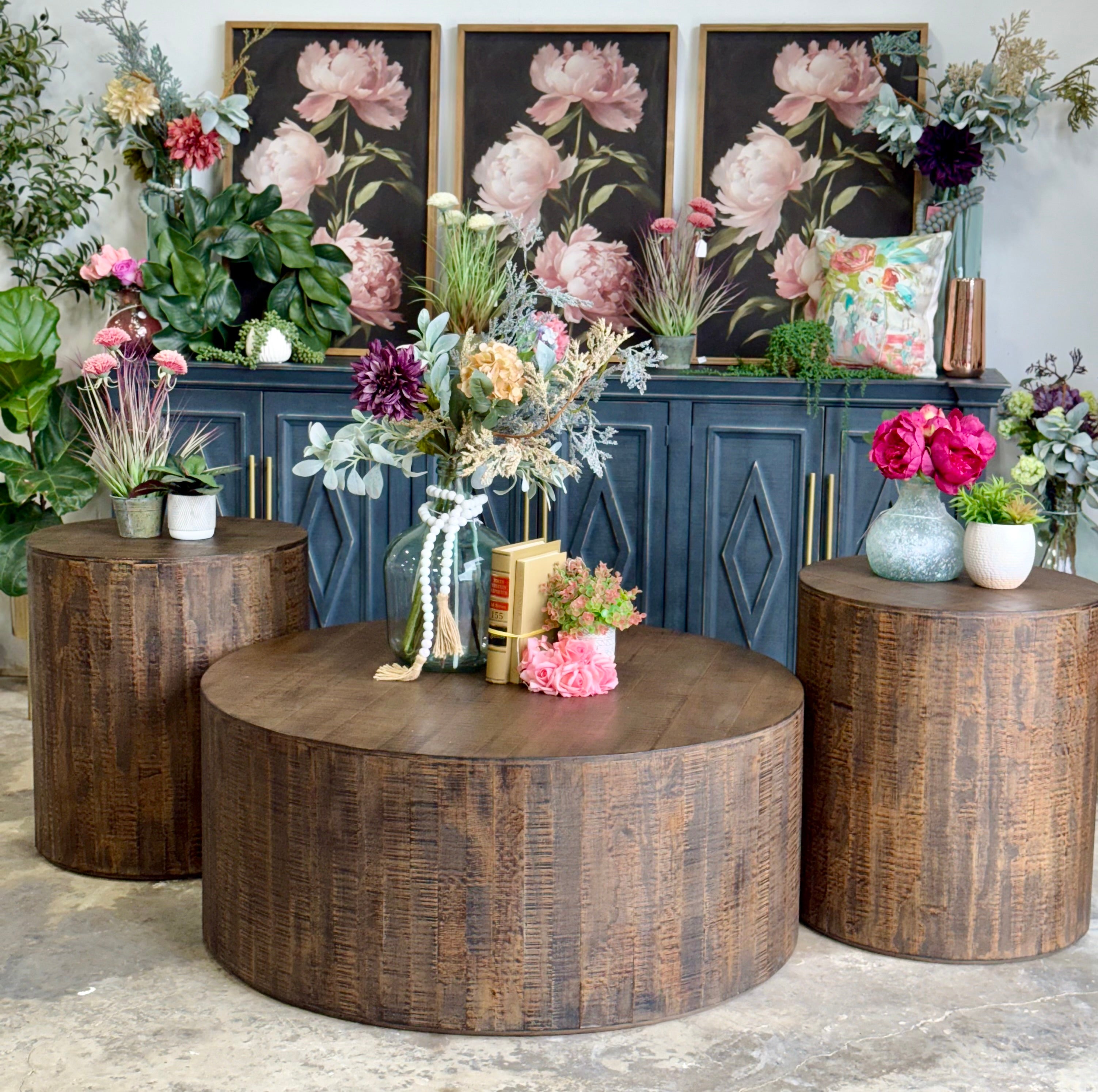 Round Drum Coffee Table-Honeywood™