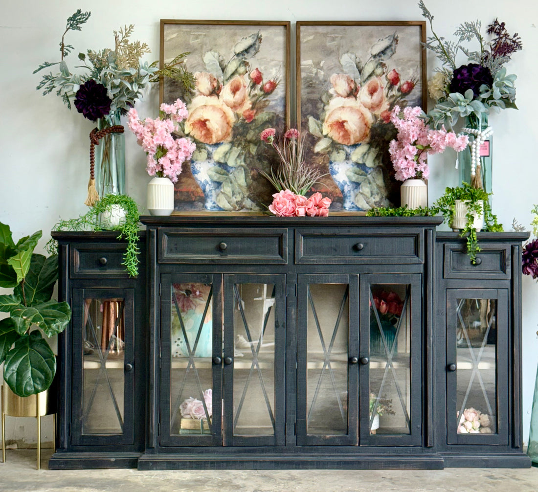 Oliver 6-Door Console-Black/Dove