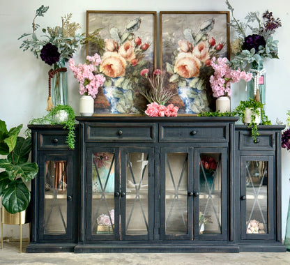Oliver 6-Door Console-Black/Dove