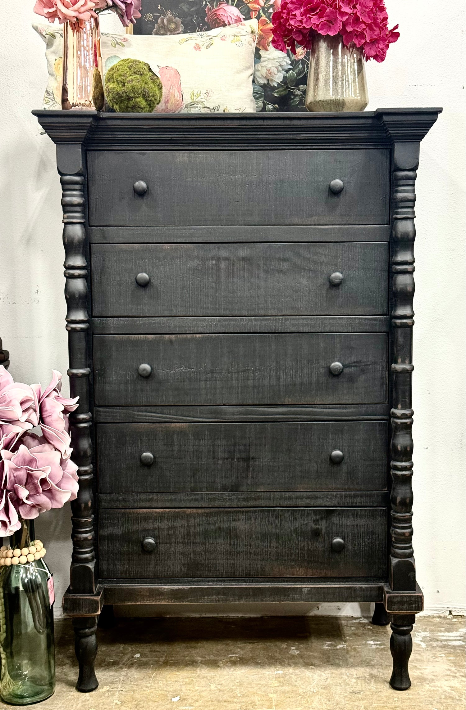 Madison Chest of Drawer-Handrubbed Black