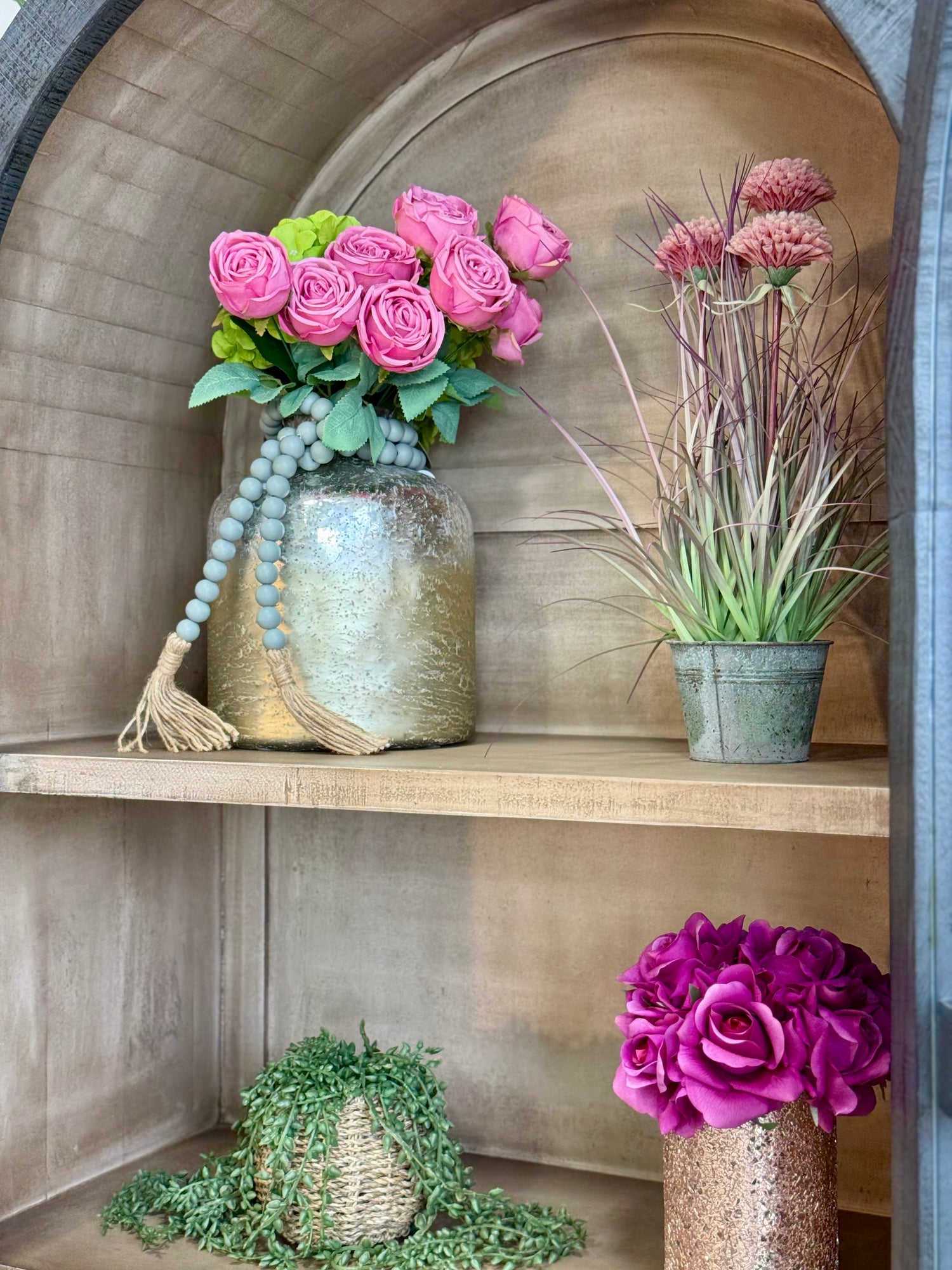 Libby Domed Vitrine- Blue Dusk/Cappuccino