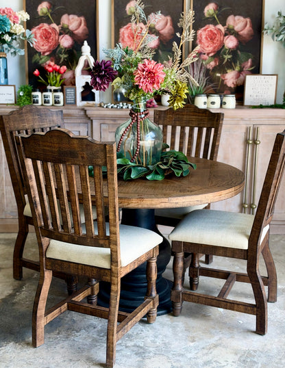 Clara 47" Round Dining Table-Black/Honeywood™