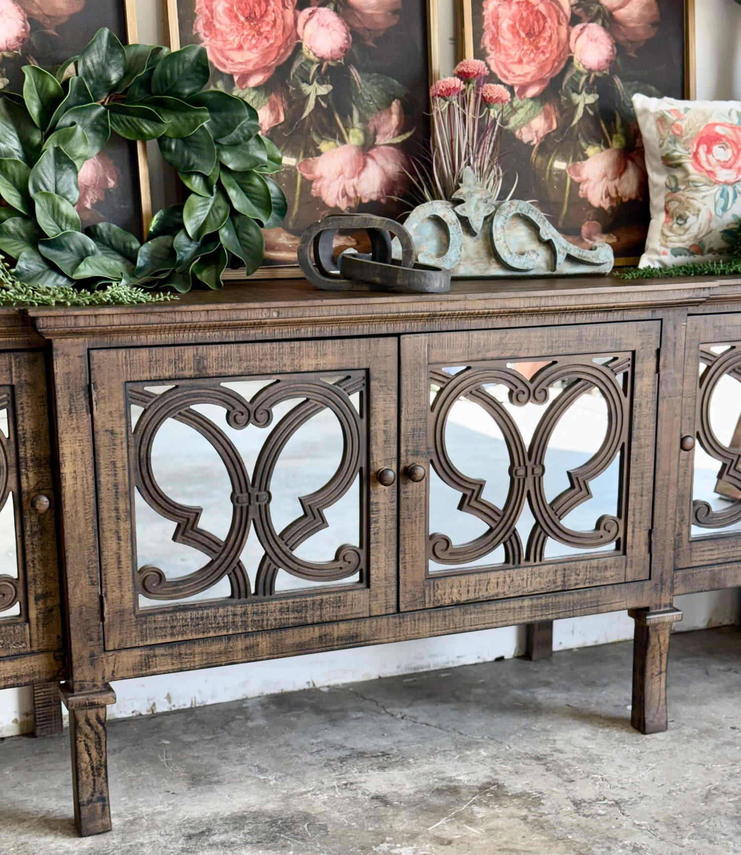 Harper 108" Mirrored Console-Honeywood