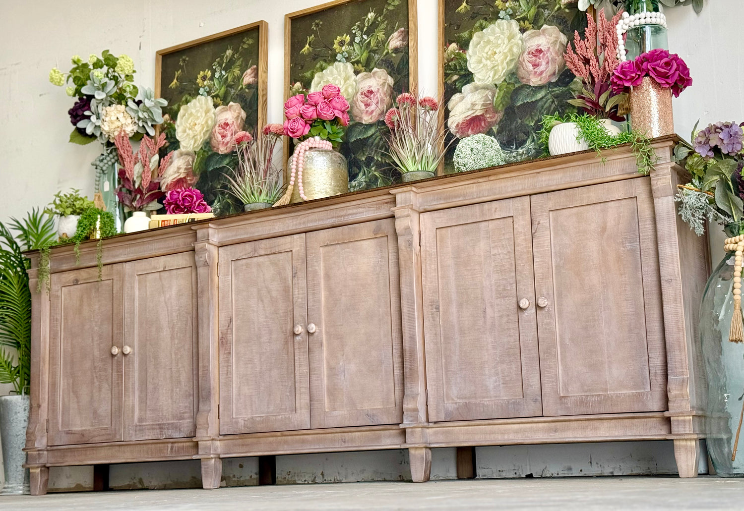 Allison 108" 6 Door Console-Soft Drift/Honeywood™
