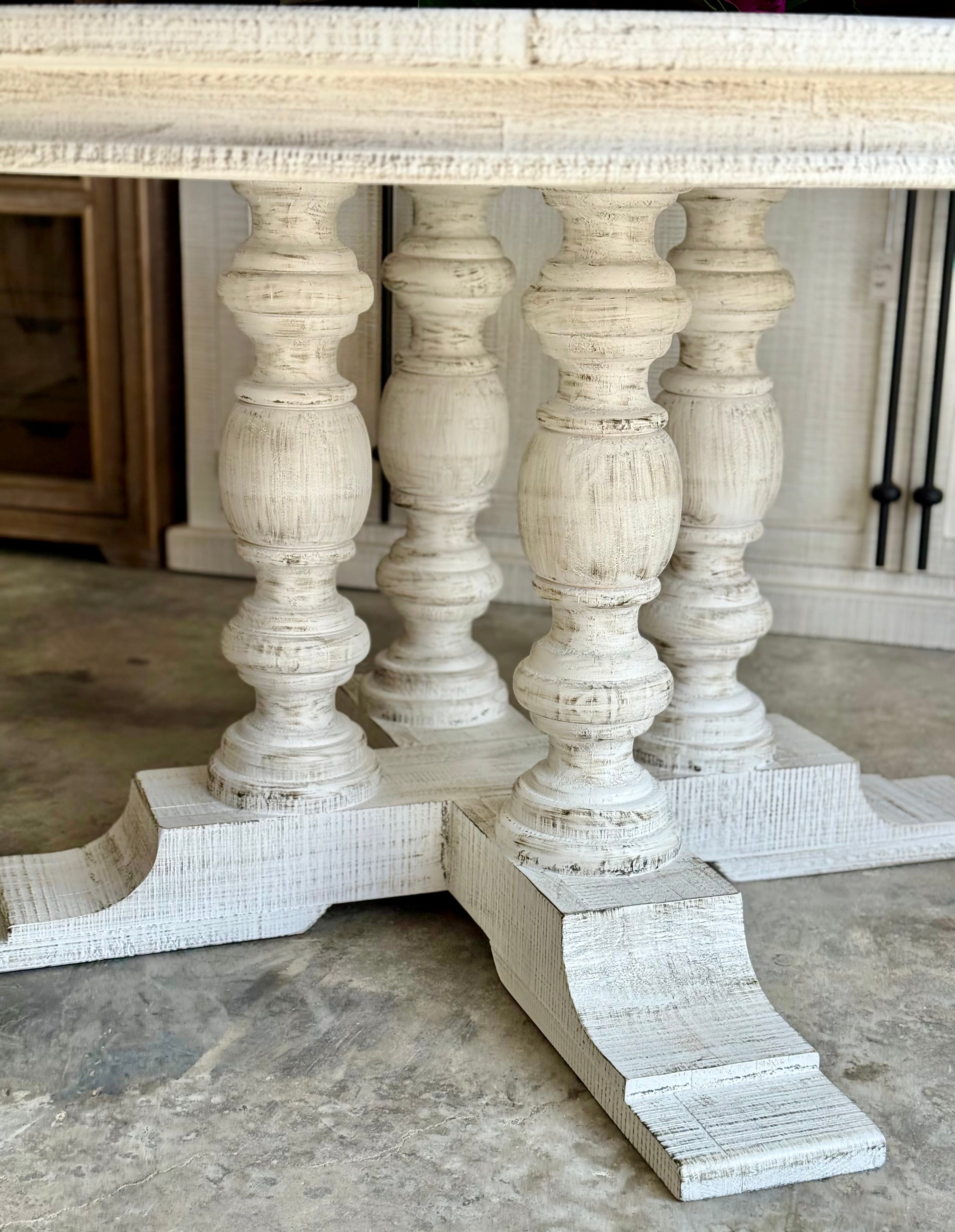 Kennedy 63&quot; Round Dining Table-White Wheat