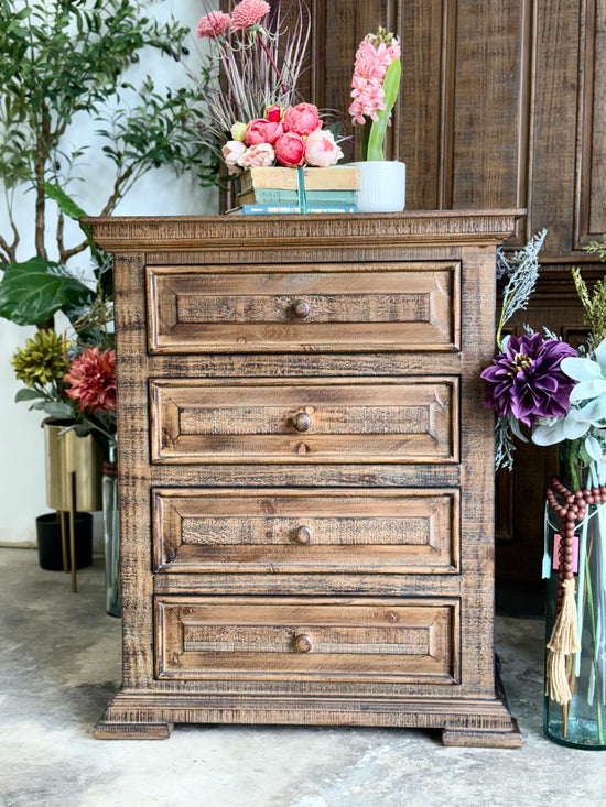 Charlotte 4 Drawer Oversized Nightstand-Honeywood