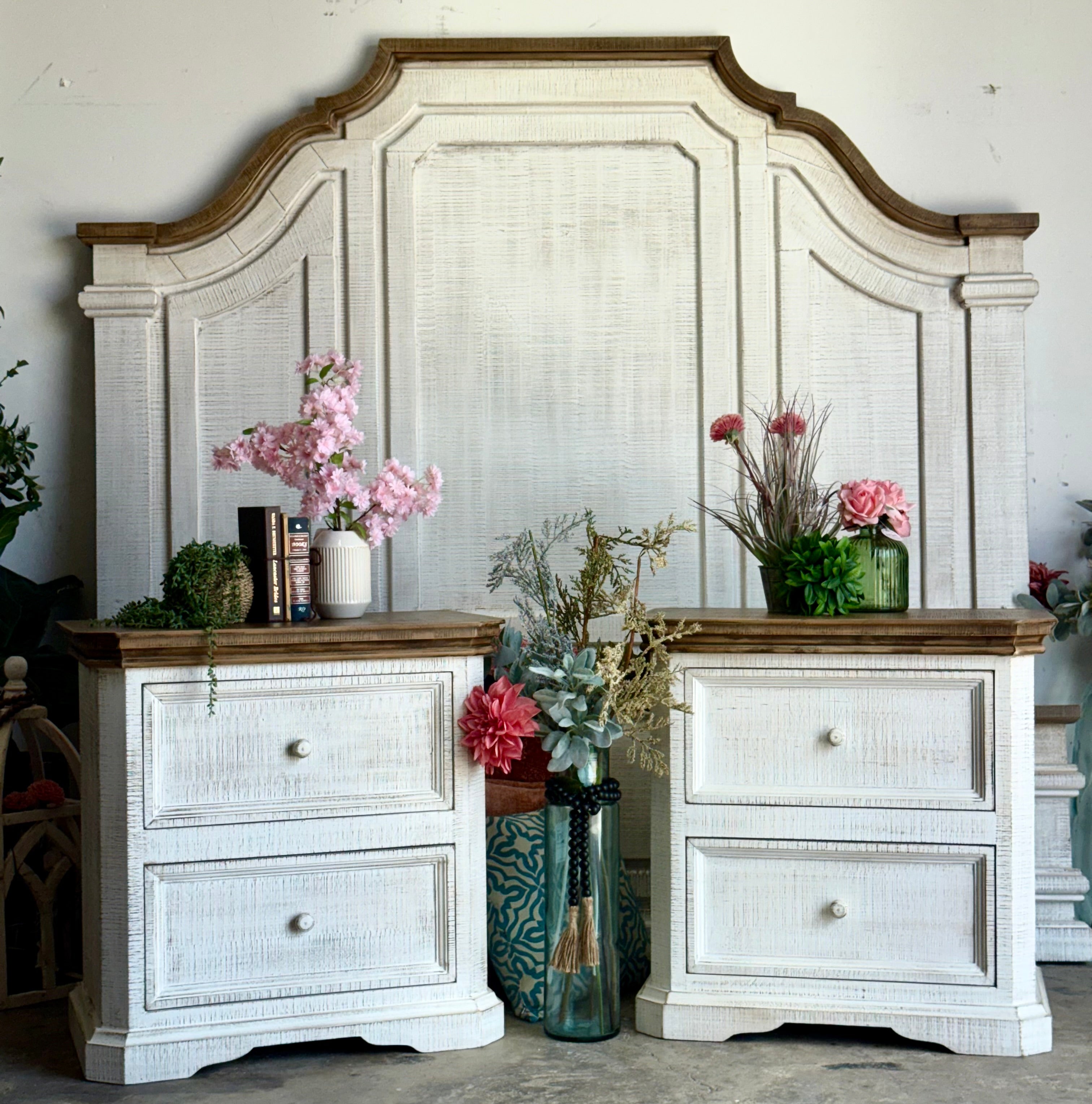 Eden Nightstand-White Wheat/Sandstone