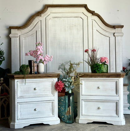 Eden Nightstand-White Wheat/Sandstone