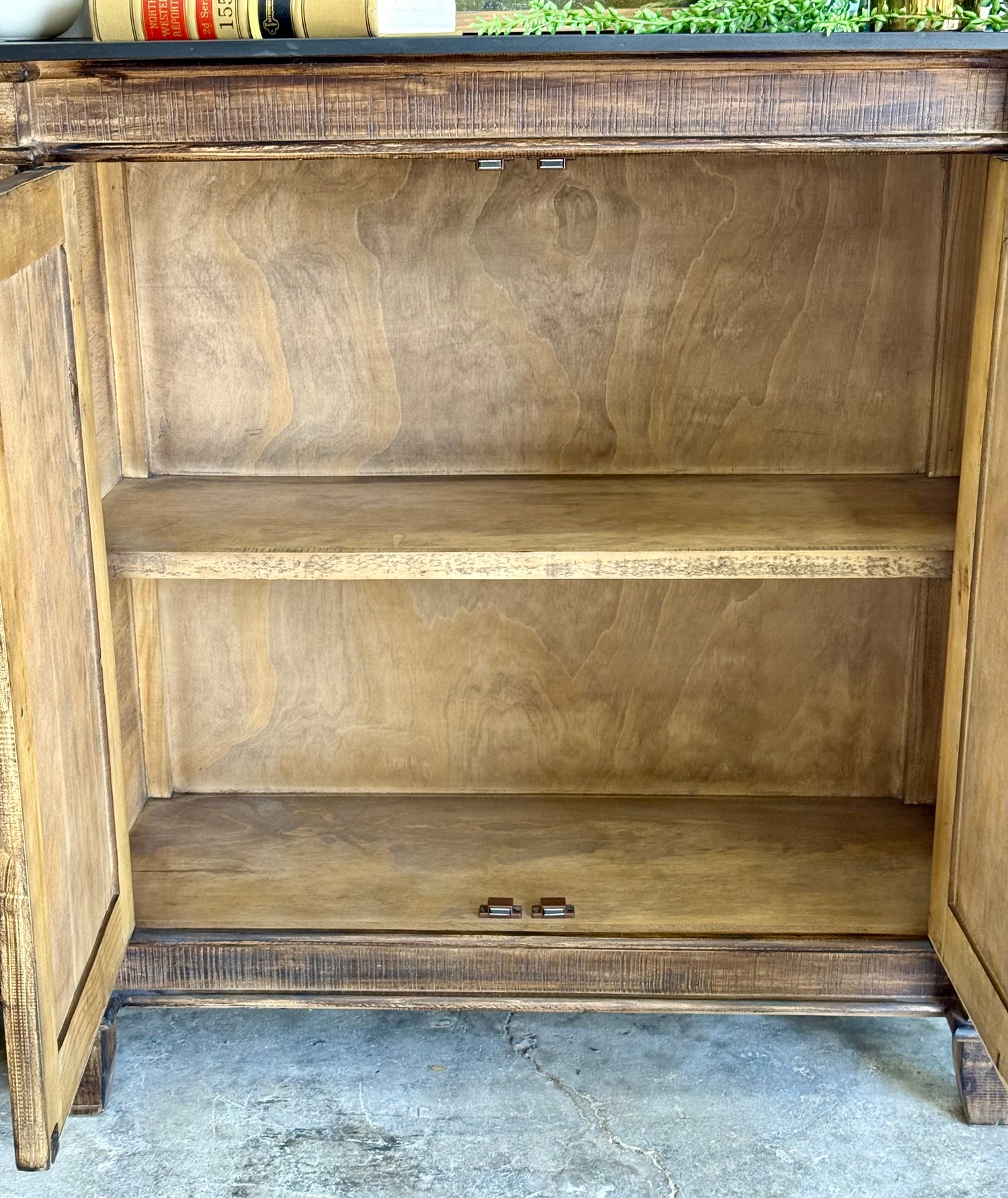 Allison 4 Door Console-Pecan/Black