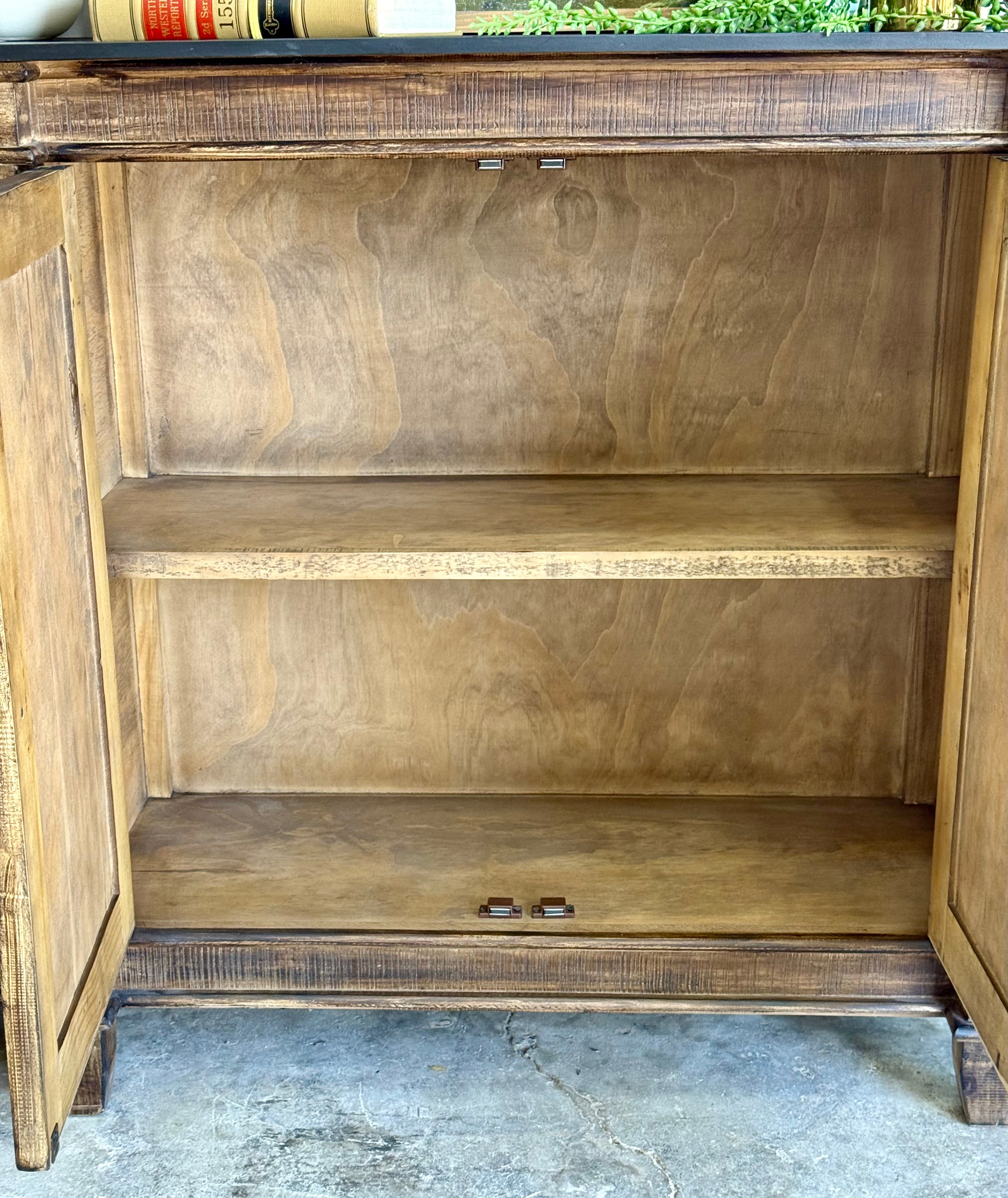 Allison 4 Door Console-Pecan/Black