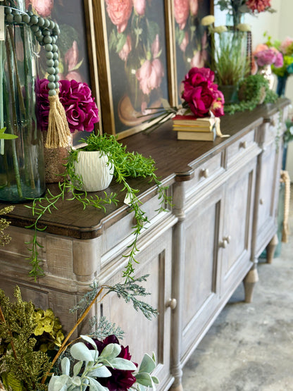 Celine 4 Door Console-Soft Drift/Honeywood
