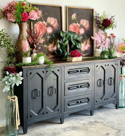 Cora Console-Black/Honeywood™